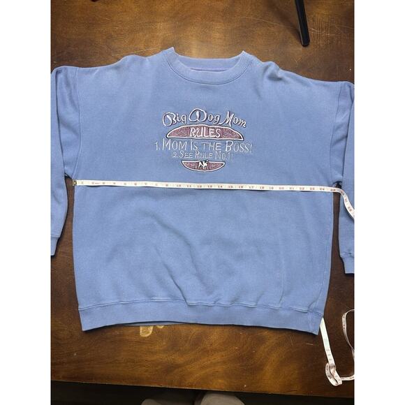 VTG 90s/Y2K Big Dog Big Dog Mom Rules Crewneck Sweatshirt Light Purple Size L - Picture 4 of 13